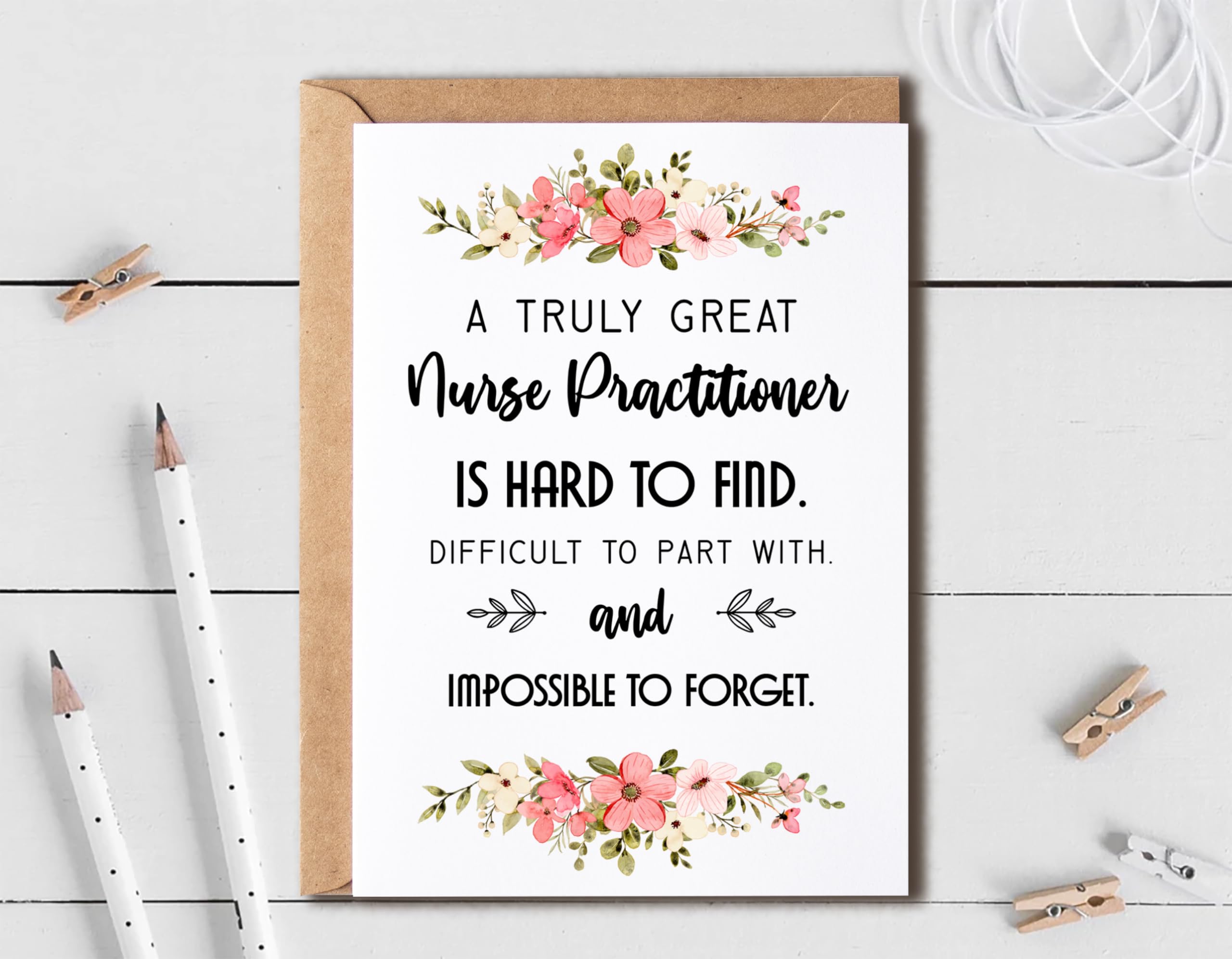 EruditeGifts A Truly Great Nurse Practitioner Is Hard To Find Card - Nurse Practitioner Thank You Card - Funny Appreciation Card