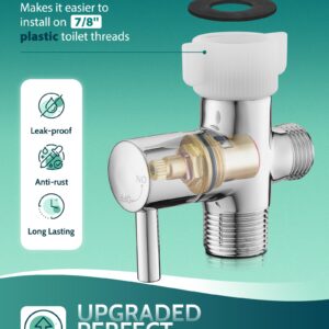 LUFEIDRA Handheld Toilet Bidet Sprayer for Toilet-Adjustable Water Pressure Jet Spray with Plastic T-Valve for Feminine Wash (Brushed Nickel + Matte Black)