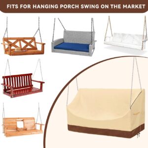 HEPOVER Porch Swing Cover 61Inch Waterproof Hanging Outdoor Swing Cover Garden Hammock Swing Chair Cover Patio Furniture Cover