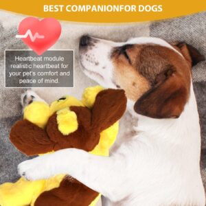 OKAMDERT Puppy Heartbeat Toy for Anxiety Relief Soft Comfortable Heartbeat Puppy Toy Calming Aid Heartbeat Plush Toy Dog Behavioral Aid Toy Heartbeat Stuffed Animal Dogs Heartbeat Simulator Yellow