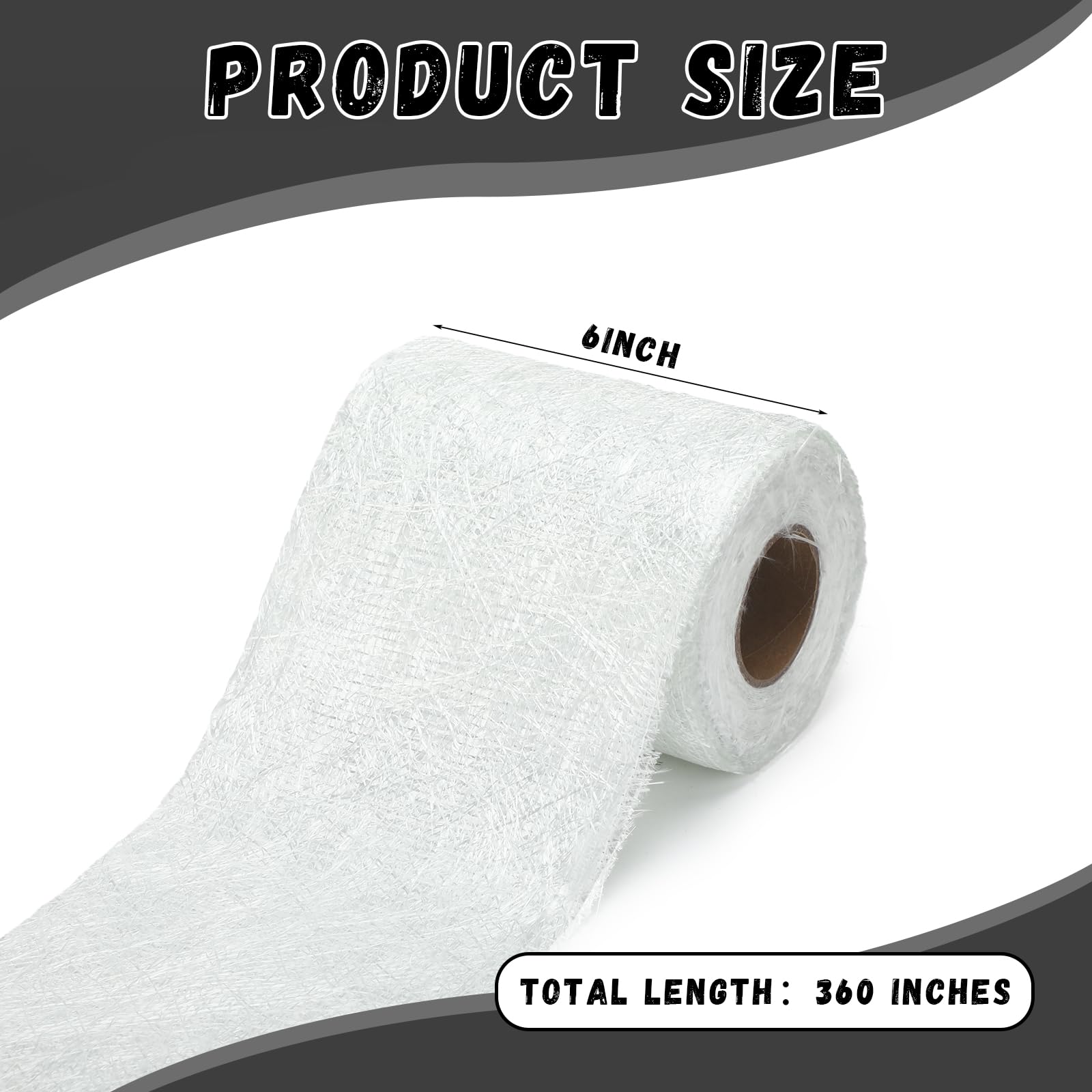 Wesnoy 1708 Fiberglass Cloth Roll 6" Wide by 360" Fiberglass Mat Material Roll with 3 Fiberglass Roller Tools Kit Fiberglass Repair Kit Fiberglass Filler Fiberglass Sheet for Boat Tub Shower Repair