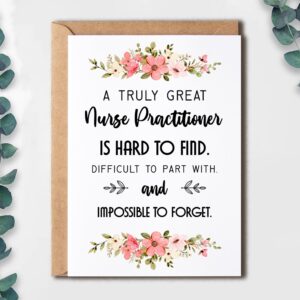 EruditeGifts A Truly Great Nurse Practitioner Is Hard To Find Card - Nurse Practitioner Thank You Card - Funny Appreciation Card