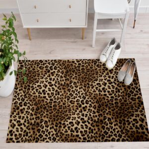 Leopard Print Home Office Rug 1.5x2.5ft/18x30in/45x75cm Soft Modern Indoor Shaggy Area Rug for Bedroom Livingroom Dorm Room - Luxurious and Plush Rug for Ultimate Comfort