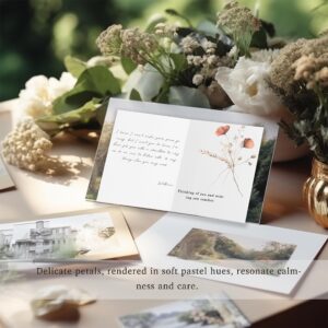 slapaflife Sympathy Cards with Envelopes,Sympathy Cards Set of 48,Condolence Card with Matching Peel-and-Seal Rustic Envelopes,Each Card Comes with Heartfelt Condolences