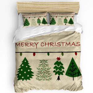 christmas comforter sets california king size green pine trees soft bedding duvet cover sets 3 pieces xmas lights bedding set with comforter cover and 2 pillow cases bedroom xmas decor gift