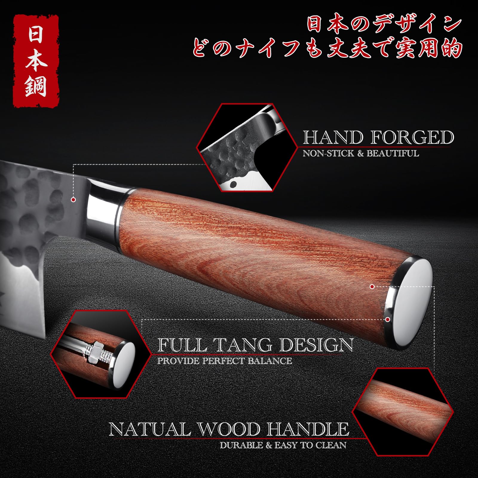 Huusk Knives from Japan, Butcher Knife for Meat Cutting Hand Forged 8" Meat Cleaver Knife High Carbon Steel Chopping Knife Ultra Sharp Japanese Kitchen Knife with Gift Box for Dad