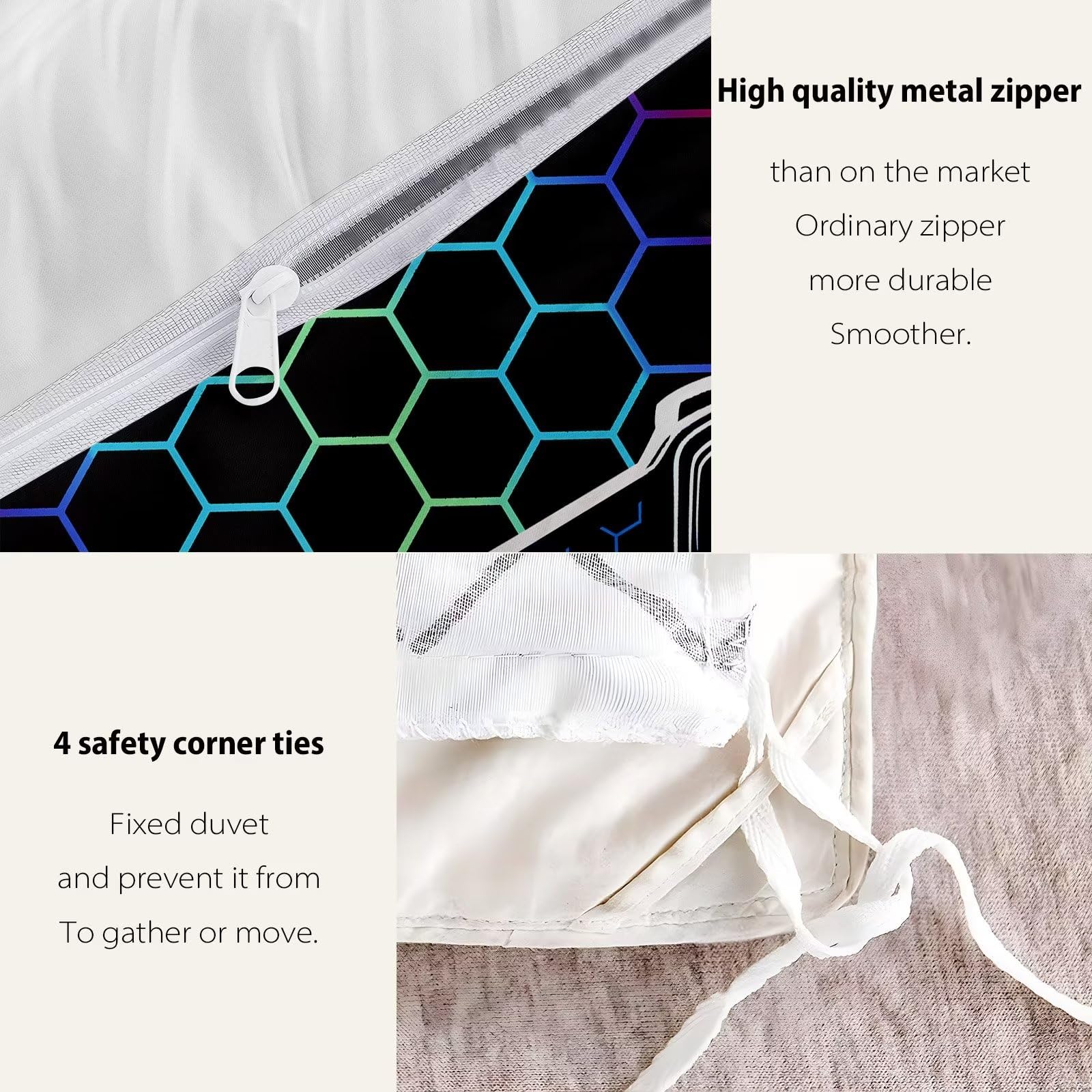 Duvet Cover Full,Gamer Bedding Set Full ,Game Console Comforter Cover Full Size for Boys Kids,Cool 3D Gaming Geometric Bedding Set, 3 Pieces, 1 Gamer Duvet Cover 80"x90" and 2 Pillow Shams 20"x30"