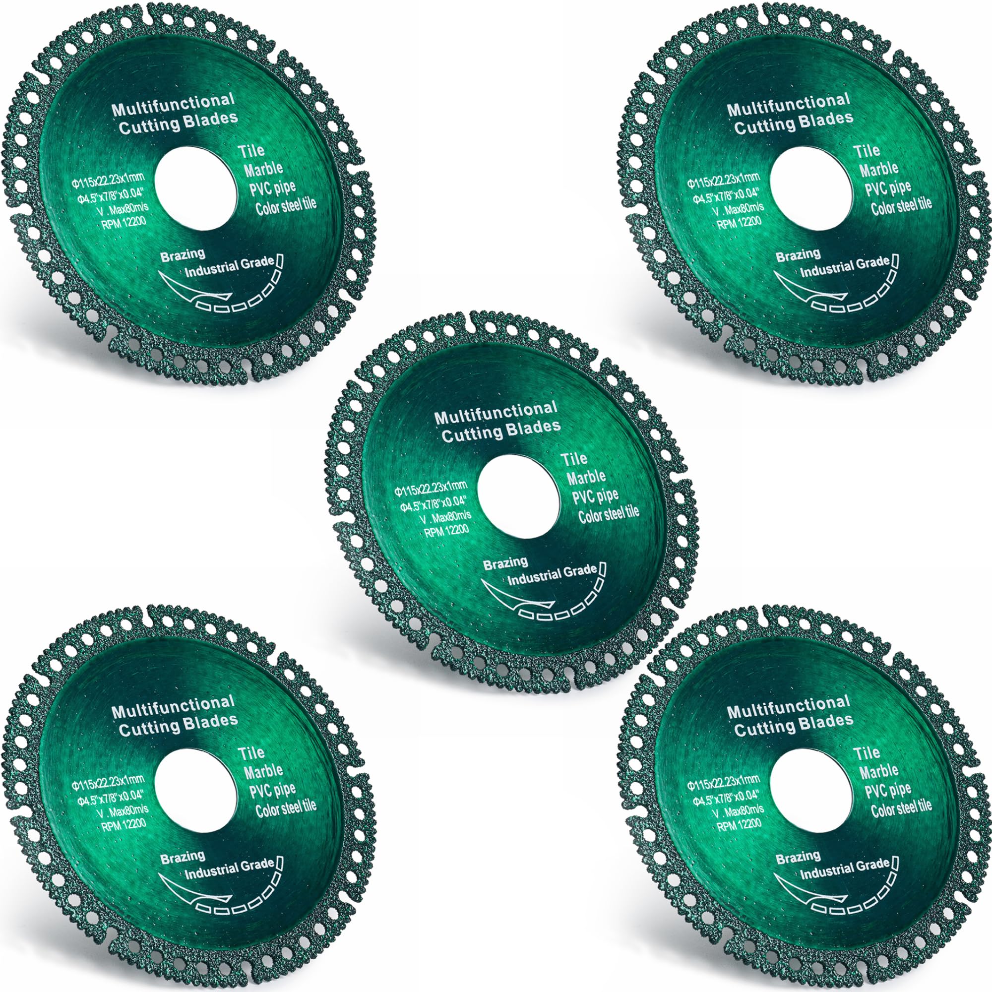 Taoskai ‎5 Pack 4.5 Inch Indestructible Disc for Grinder, Indestructible Disc 2.0 for Angle Grinder 7/8''-Cut Everything in Seconds, Cutting Discs for Smooth Cutting, Chamfering, Grinding Materials