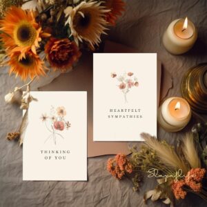 slapaflife Sympathy Cards with Envelopes,Sympathy Cards Set of 48,Condolence Card with Matching Peel-and-Seal Rustic Envelopes,Each Card Comes with Heartfelt Condolences