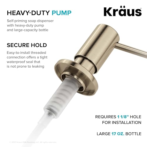 KRAUS Kitchen Soap and Lotion Dispenser in Spot-Free Antique Champagne Bronze, KSD-43SFACB