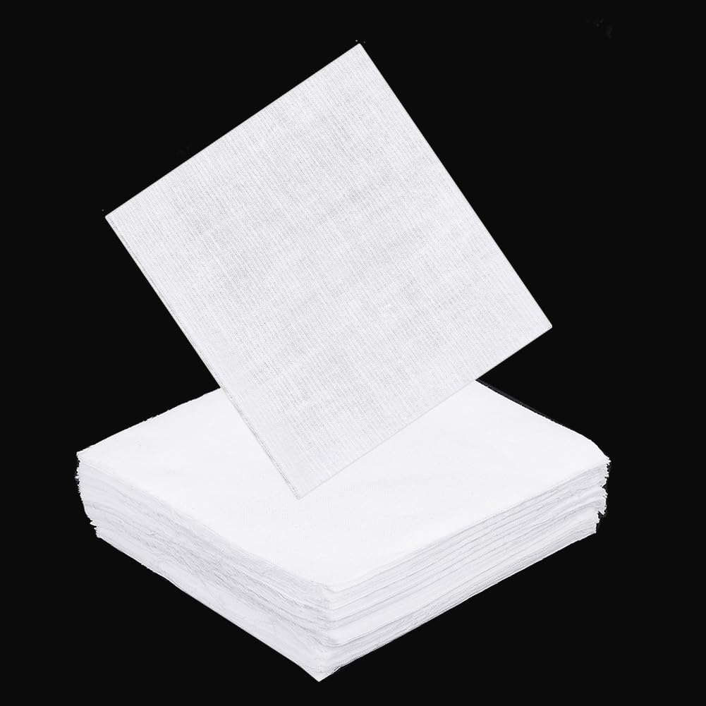 NBEADS 100 Pcs White Cotton Fabric, 4.7×4 in Quilting Cotton Squares Solid Color Precut Fabric Pieces Embroidery Fabric Cotton for DIY Sewing Craft