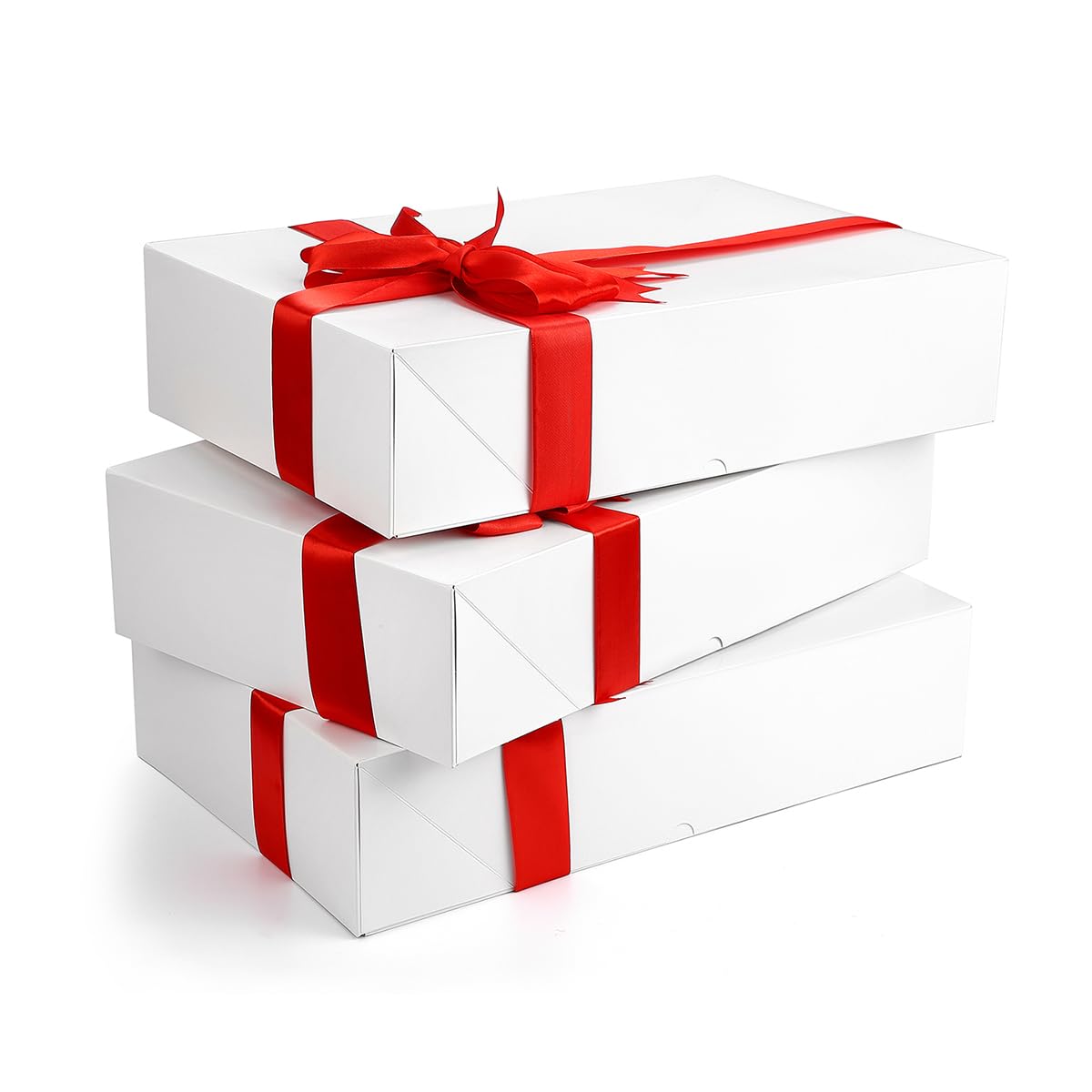 NATIVICO 12 Premium Large Gift Boxes for Presents - Extra Large White Gift Boxes with Lids - 4-inch Deep Large Gift Box Good for Robes and Bulky Items