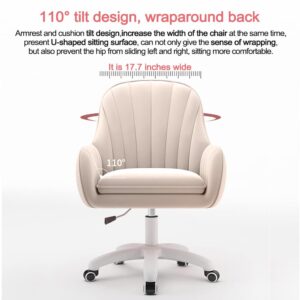 XUEGW Home Office Chair Computer Chair with Mid-Back Upholstered Modern Tufted Computer Task Chair Swivel Height Adjustable Velvet Accent Chair.