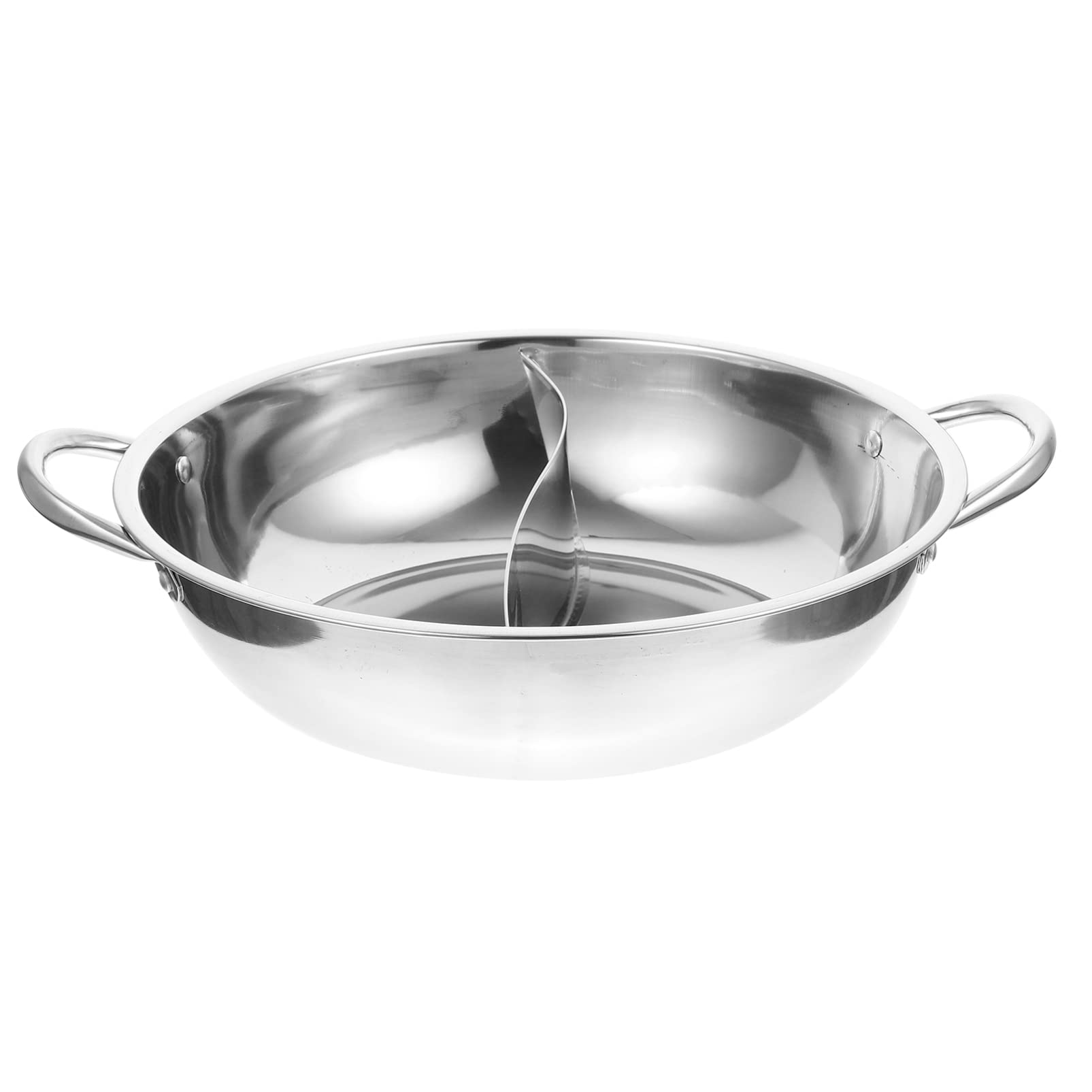 mandarin pot hot pot divided pan stainless steel sauce pan with lid fry pan with lid stainless steel fry pan korean cookware Stainless Steel Pot Household Cooking Utensil Suki