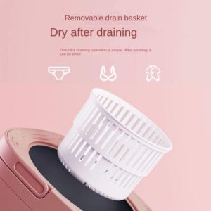 11L/370oz Powerful Portable Washing Machine, Foldable Mini Washer for Baby Clothes,Underwear, Small Items,3 Modes - Apartment,Dorm,Camping,Travel (Pink-A)