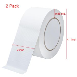 XUXU 2 Pack Duct Tape Heavy Duty Waterproof White Duct Tape, Strong Adhesive Duct Tape Bulk for Indoor Outdoor Repairs Tear by Hand, 40 Yards x 2 Inch Total