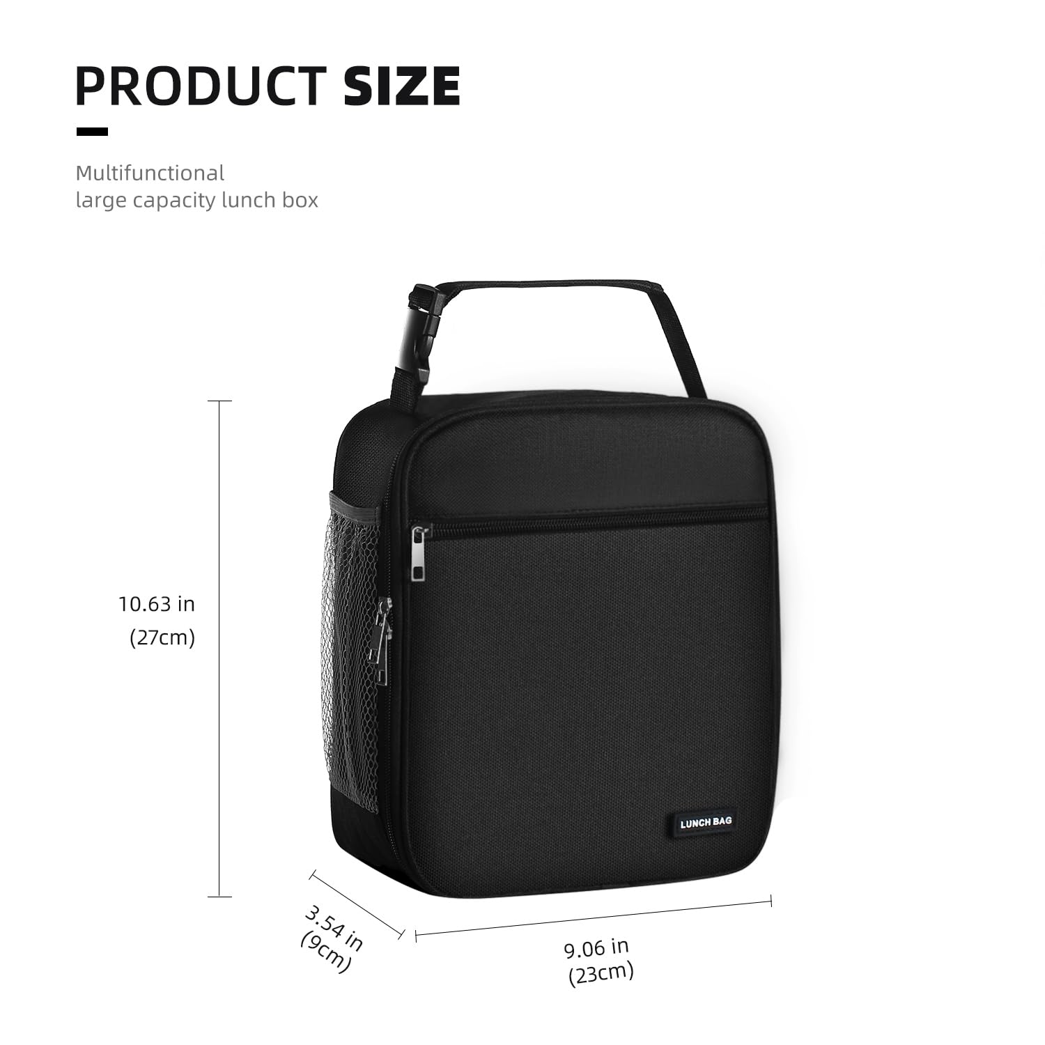 AYEANY Lunch box Lunch bag for men women Lunchbox Lunch bags Insulated Lunch bag Lunch box cooler (Black)