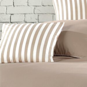 via bianco Plaist Duvet Cover King Size,3 Pieces Bedding Sets, 144 Thread Count 30/1 100% Cotton Duvet Cover with 2 Pillowcases Ultra Soft&Breathable Brown