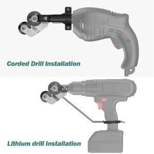 Electric Drill Plate Cutter Attachment, 2025Upgraded Metal Sheet Cutter Adapter - Drill Cut Pro Metal Plate Cutting - Nibbler Metal Drill Attachment for Iron, Copper, Aluminum, and Steel Sheets