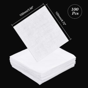 NBEADS 100 Pcs White Cotton Fabric, 4.7×4 in Quilting Cotton Squares Solid Color Precut Fabric Pieces Embroidery Fabric Cotton for DIY Sewing Craft