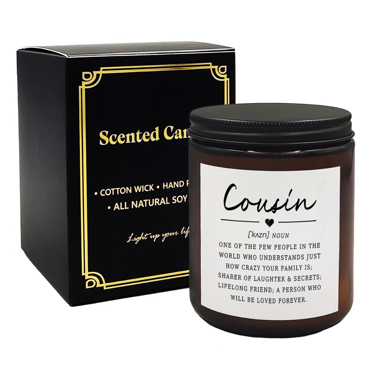 Mancheng-zi Cousin Gifts for Women Candles, Best Cousin Gifts for Women, Gifts for Cousins Female, Cousin Gifts from Cousin, Candle Gifts for Cousin, Cousin Definition Scented Candles