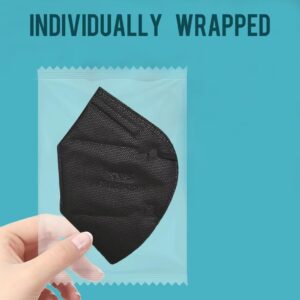 Black KN95 Face Masks 100 Pack Breathable Disposable Face Masks