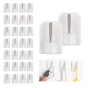 multivalue adhesive hooks, 30 pcs mini self adhesive over the door hooks wall mounting telescopic rod hooks wall hooks for hanging rope curtain rod holder curtain hooks for rod towel key (white)