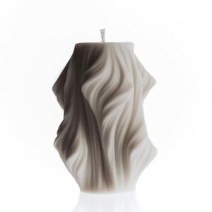 LAWA Cascading Wave Candle - Large Beautiful Handmade Pillar Scented Soy Wax Candle Elegant Bubble Aesthetic Candle Housewarming Gift Home Room Shelf Decor Idea White (Small)