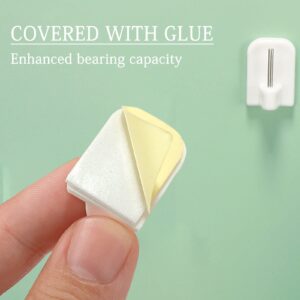 MultiValue Adhesive Hooks, 30 PCS Mini Self Adhesive Over The Door Hooks Wall Mounting Telescopic Rod Hooks Wall Hooks for Hanging Rope Curtain Rod Holder Curtain Hooks for Rod Towel Key (White)