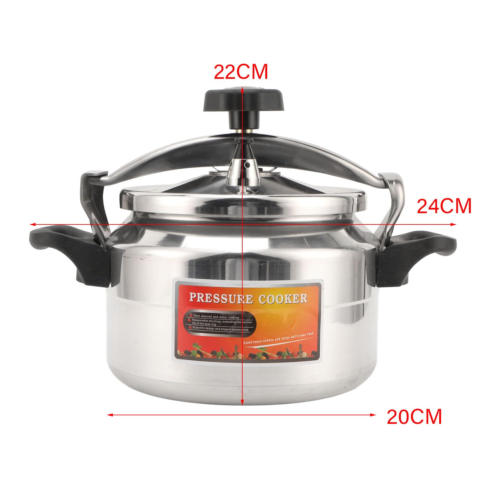 Pressure Cooker, 3L/4L/5L Aluminum Pressure Cooker with Safely Valve, Kitchen Pressure Cooker for Induction and Stove top, Explosion proof Pressure Cooker Cookware (4L)