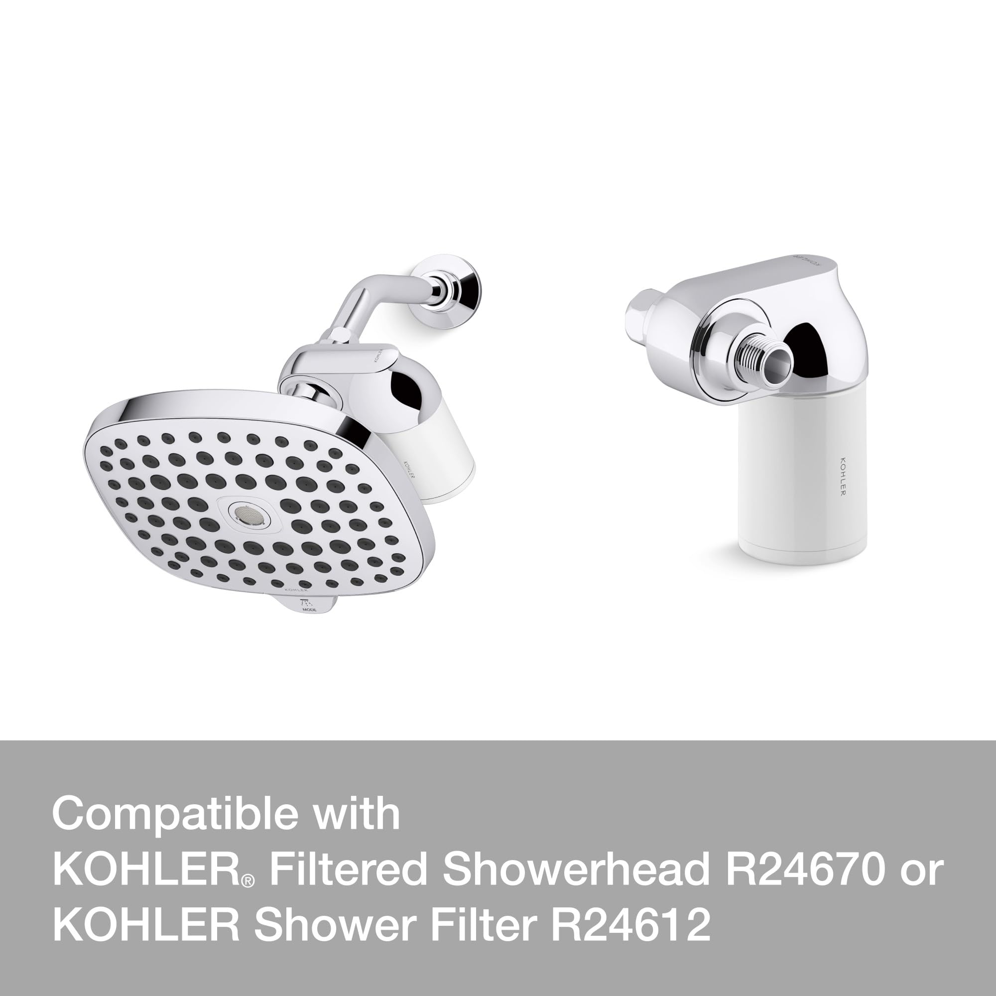 KOHLER R24162-NA Aquifer Shower Filter Replacement for The KOHLER Aquifer Filtered Showerhead, Showerhead Filter for Skin and Hair, One Filter Cartridge