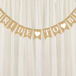 Burlap Bride To Be Banner Sign for Bridal Shower, Bachelorette, Wedding Party Decorations