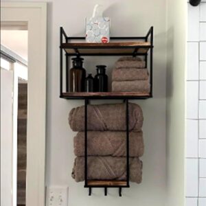 mougigi towel rack wall mounted - space-saving design for small bathrooms - versatile organizer for towels, blankets, and more - ideal for rvs and hotels