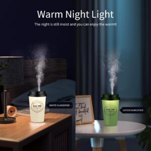 bestmoument Portable Small Cool Mist Humidifiers 270ML - USB Desktop Humidifier for Plants, Office, Car, Baby Room with Auto Shut Off & Night Light - Quiet Mini Humidifier