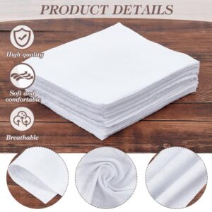 NBEADS 100 Pcs White Cotton Fabric, 4.7×4 in Quilting Cotton Squares Solid Color Precut Fabric Pieces Embroidery Fabric Cotton for DIY Sewing Craft