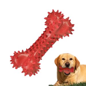 KSIEE Bone Dog Toy, Puppy Chew Toys Rubber, Teething Pet Toys, Natural Puppy Toys for Dog, Puppy, Playtime, Promotes Dental and Gum Health for Your Pet (Red)