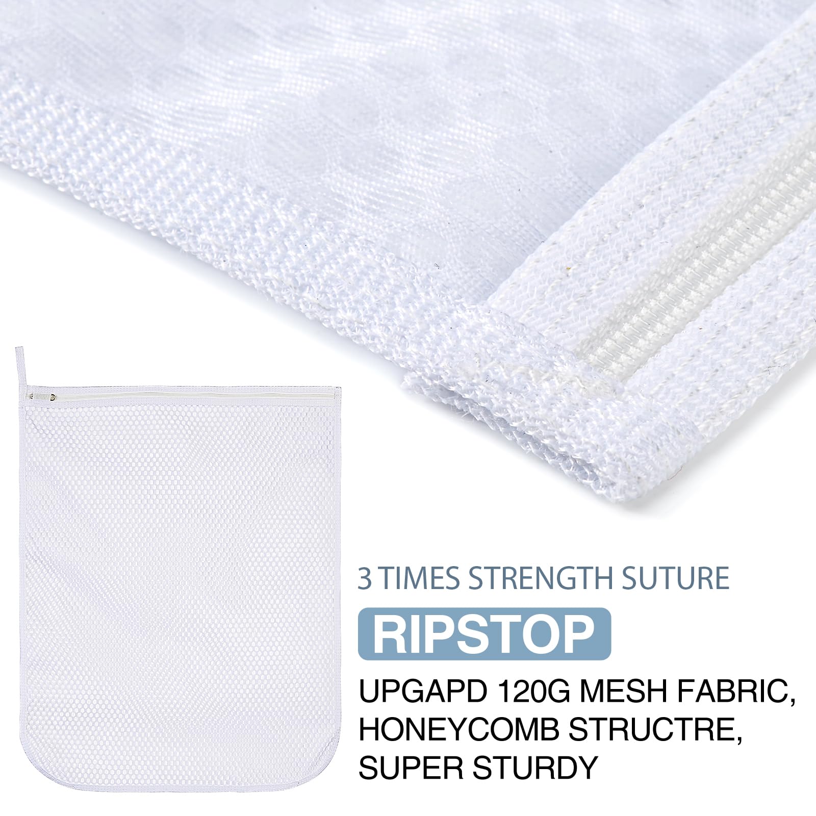 3 pcs Durable Honeycomb Mesh Laundry Bags for Delicates 12" x 15" (3 Medium)