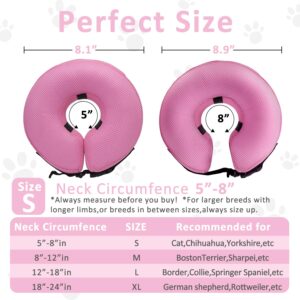 Winmily Dog Donut Collar,Breathable Soft Inflatable Dog Cone Collar for Large Medium Small Dogs Cats Alternatives After Surgery,E Collar,Elizabethan Collar for Dogs Recovery-Pink