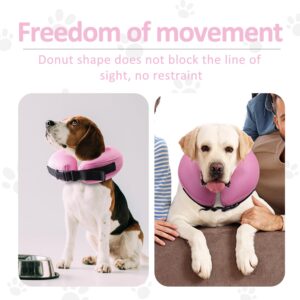 Winmily Dog Donut Collar,Breathable Soft Inflatable Dog Cone Collar for Large Medium Small Dogs Cats Alternatives After Surgery,E Collar,Elizabethan Collar for Dogs Recovery-Pink