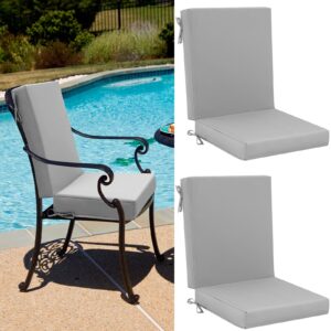 patelai 2 set outdoor dining chair cushions patio dining chair cushions high back patio chair cushions weather resistant chair cushion for outdoor furniture 42 x 21 x 3 in(light grey)