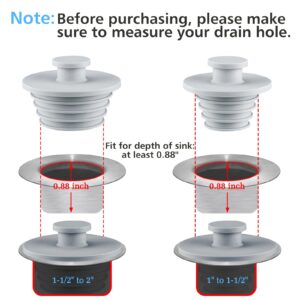 Aluvor Universal Bathtub Stopper 2pcs Sink Stopper Tub Plug Bathroom Shower Drain Plug Silicone Bathtub Drain Plug Tub Drain Stopper Washbasin Stopper