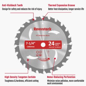 3 Pack 7 1/4 Circular Saw Blade 24T&40T&60T Combo, TCT ATB 24T Framing, 40T Ripping & Crosscutting, 60T Finish Saw Blade for Various Wood Cutting, 5/8" Arbor, Fit Dewalt Craftsman Ryobi Milwaukee