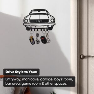 MOOH Car Key Holder for Wall - Metal Automotive Key Holder with 6 Hooks - Unique Car Gift for Men, Women, Car Lovers & Enthusiasts - Cool Man Cave Decor