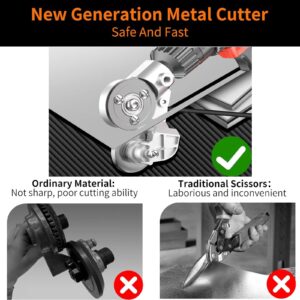 Electric Drill Plate Cutter Attachment, 2025Upgraded Metal Sheet Cutter Adapter - Drill Cut Pro Metal Plate Cutting - Nibbler Metal Drill Attachment for Iron, Copper, Aluminum, and Steel Sheets