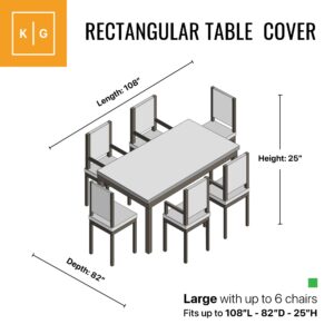 KHOMO GEAR - Patio Table & Chair Set Cover - Durable and Water Resistant Outdoor Furniture Cover (108”L x 82”W x 25”H)