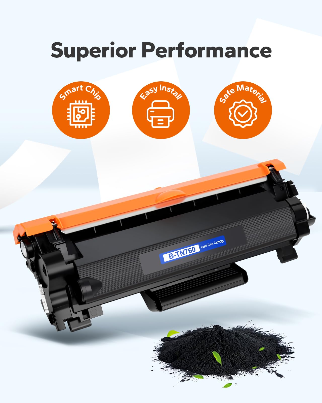 OtterOffice TN760 Toner Cartridge Replacement Compatible for Brother TN760 TN 730 Toner TN-730/TN-760 to Compatible with DCP-L2550DW HL-L2350DW HL-L2370DW HL-L2370DWXL HL-L2395DW MFC-L2710DW, Black