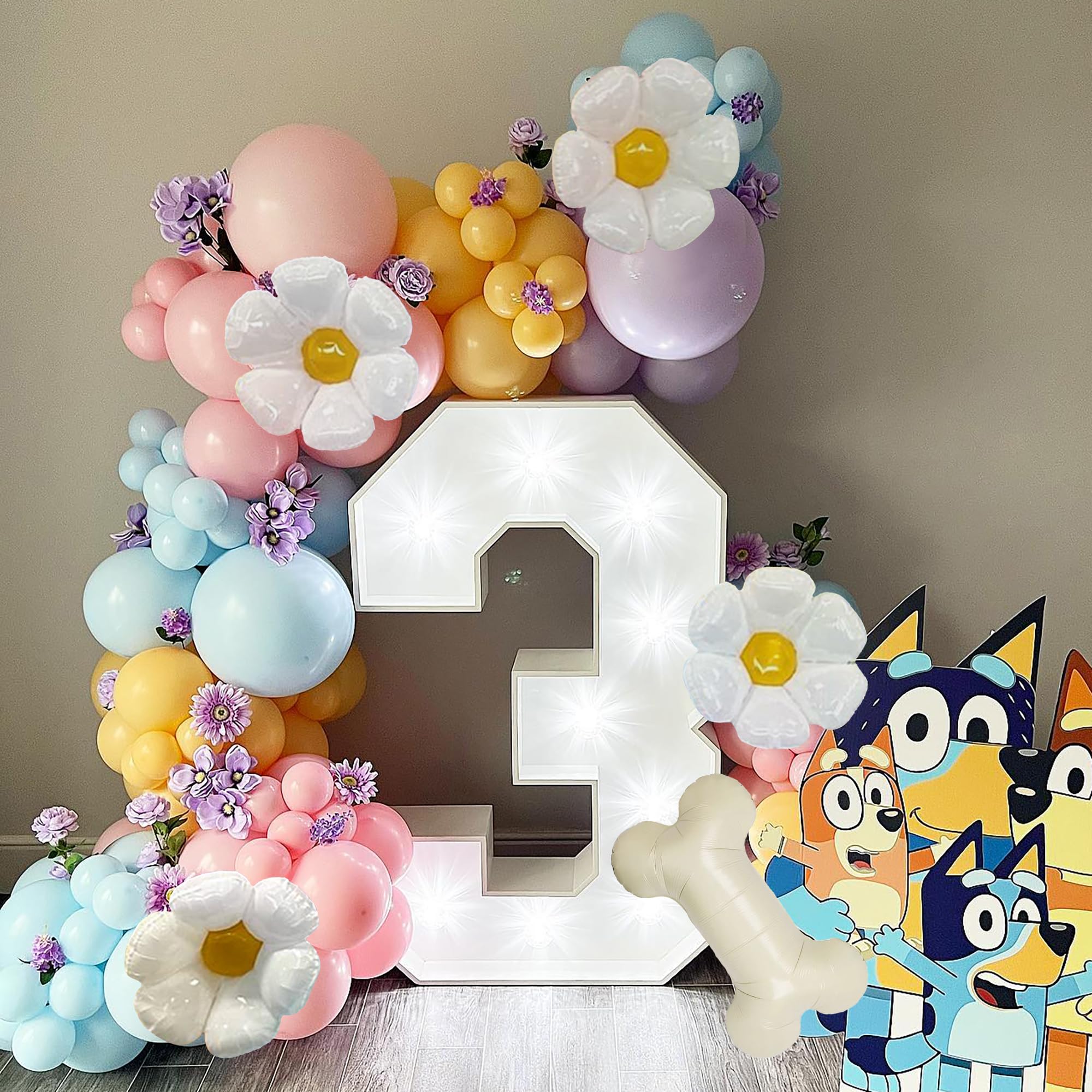 MOMOSHERO 142Pcs Blue Balloons Arch Garland Kit,Paw Dog Birthday Party Decorations,Sunflower Bone Foil Balloons Blue Purple Yellow Pink Balloons for Boys Girls Blue Puppy Theme Baby Shower Supplies