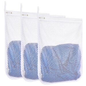 3 pcs durable honeycomb mesh laundry bags for delicates 12" x 15" (3 medium)