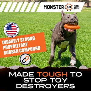 Monster K9 Indestructible Chew Ring - Lifetime Replacement - Ultra Durable Dog Toy for Aggressive Chewers - Chew, Tug, & Fetch - Best Tough Dog Toy for Medium & Large Breeds - Made in USA - 6.5in