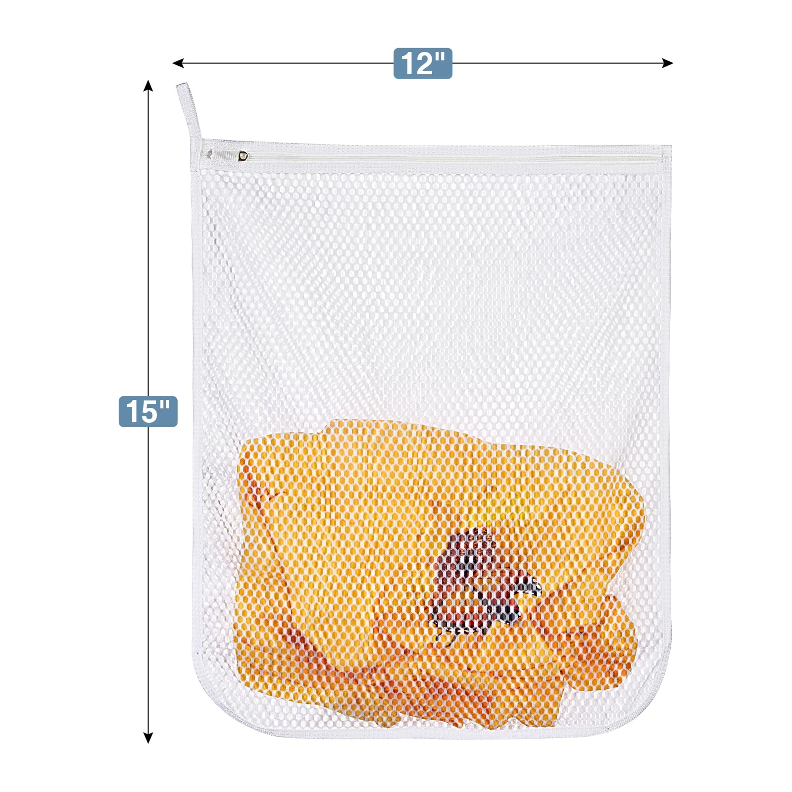 3 pcs Durable Honeycomb Mesh Laundry Bags for Delicates 12" x 15" (3 Medium)